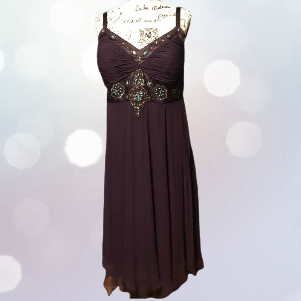 Elegant Purple Embellished Dress